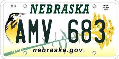 NE license plate AMV683