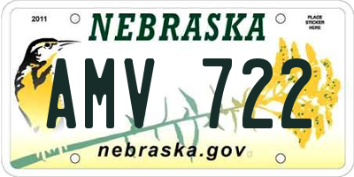 NE license plate AMV722