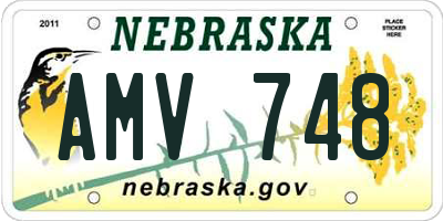 NE license plate AMV748