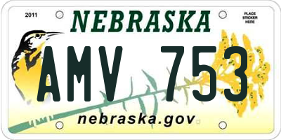 NE license plate AMV753
