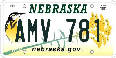 NE license plate AMV781