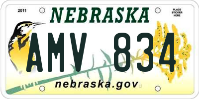 NE license plate AMV834
