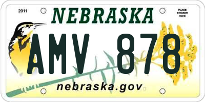 NE license plate AMV878