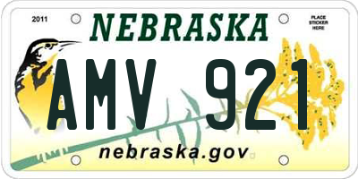 NE license plate AMV921