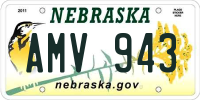 NE license plate AMV943