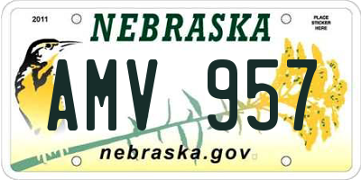 NE license plate AMV957