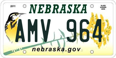 NE license plate AMV964
