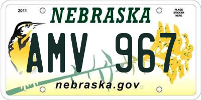 NE license plate AMV967