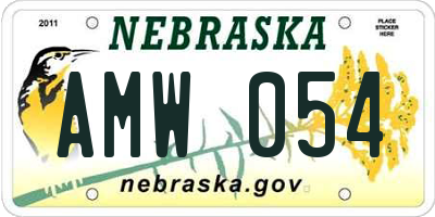 NE license plate AMW054