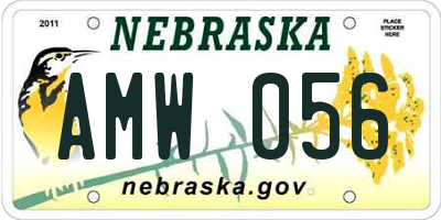 NE license plate AMW056