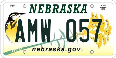 NE license plate AMW057