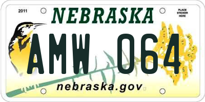 NE license plate AMW064