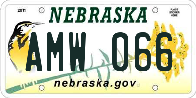 NE license plate AMW066