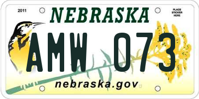 NE license plate AMW073