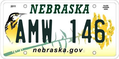 NE license plate AMW146