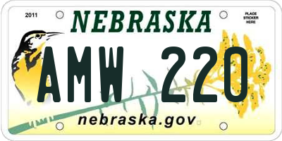 NE license plate AMW220