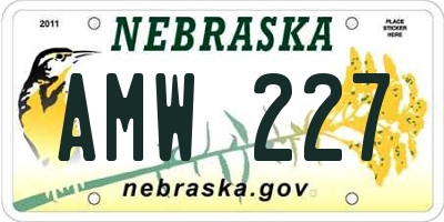 NE license plate AMW227