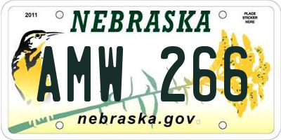 NE license plate AMW266