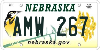 NE license plate AMW267