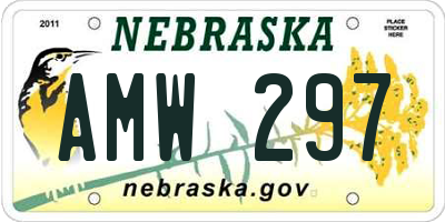 NE license plate AMW297