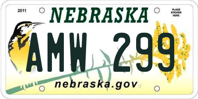 NE license plate AMW299