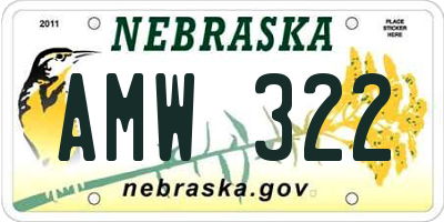 NE license plate AMW322
