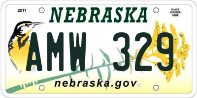 NE license plate AMW329