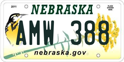 NE license plate AMW388