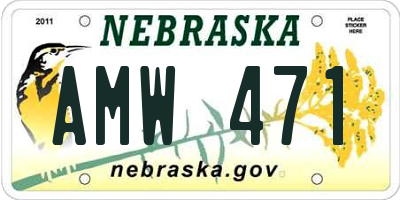 NE license plate AMW471