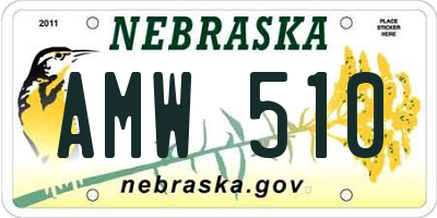 NE license plate AMW510