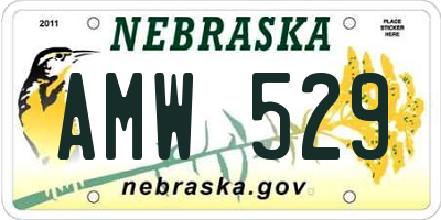 NE license plate AMW529