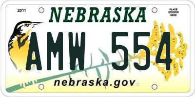 NE license plate AMW554
