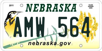 NE license plate AMW564