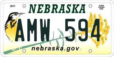 NE license plate AMW594
