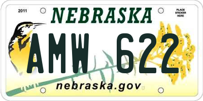 NE license plate AMW622