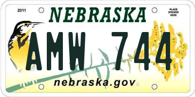 NE license plate AMW744