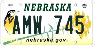 NE license plate AMW745