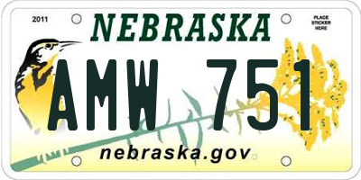 NE license plate AMW751