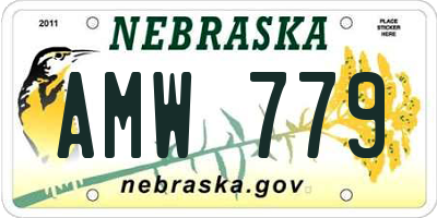 NE license plate AMW779