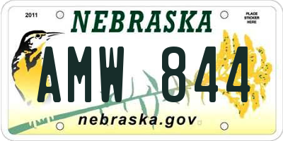 NE license plate AMW844