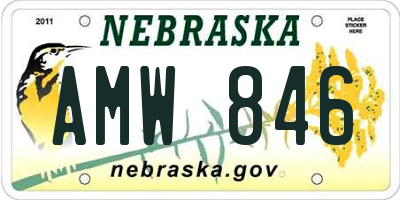 NE license plate AMW846