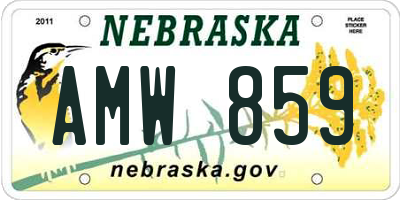 NE license plate AMW859