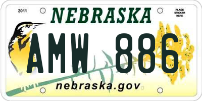 NE license plate AMW886
