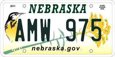 NE license plate AMW975