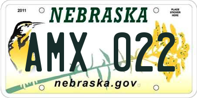 NE license plate AMX022