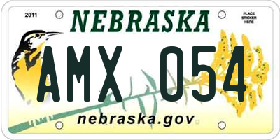 NE license plate AMX054