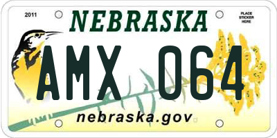 NE license plate AMX064
