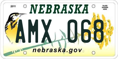 NE license plate AMX068
