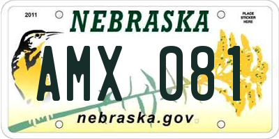 NE license plate AMX081