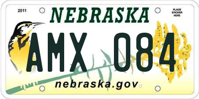 NE license plate AMX084